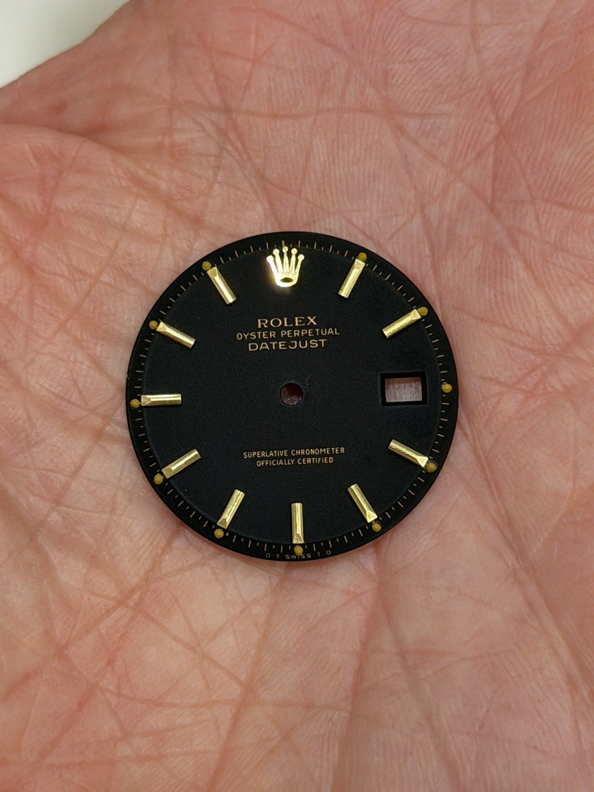 Rolex OEM Datejust Black SigmaStick Dial for Gold 1600-1603