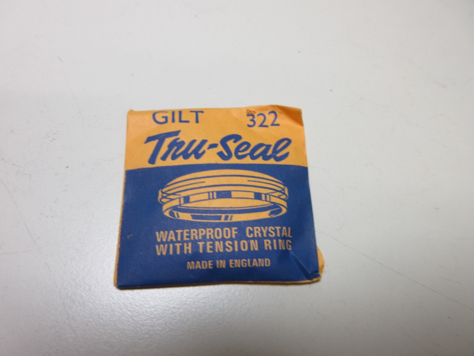 TRU SEAL ROUND WATCH CRYSTAL GILT 322 WATERPROOF WATCHMAKER REPLACEMENT #360