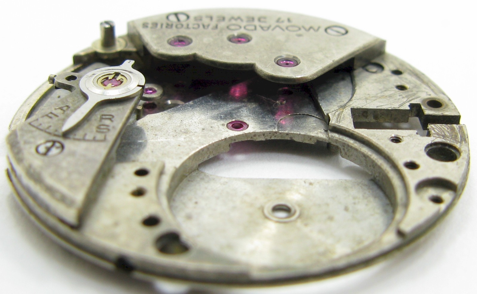 Movado 125 … manual winding movement part: main plate & bridges ALL EMPTY …
