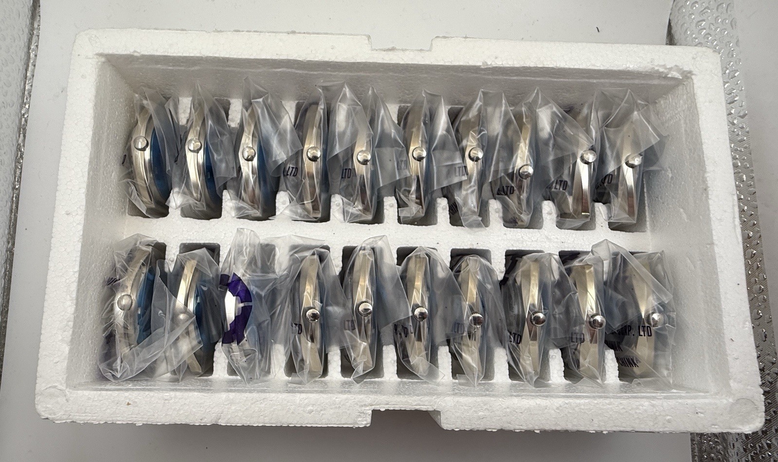 Lot of 20 pcs NOS Vintage Vialux Ref. 2790-7 Steel Watch Cases w/ Crown & Plexi