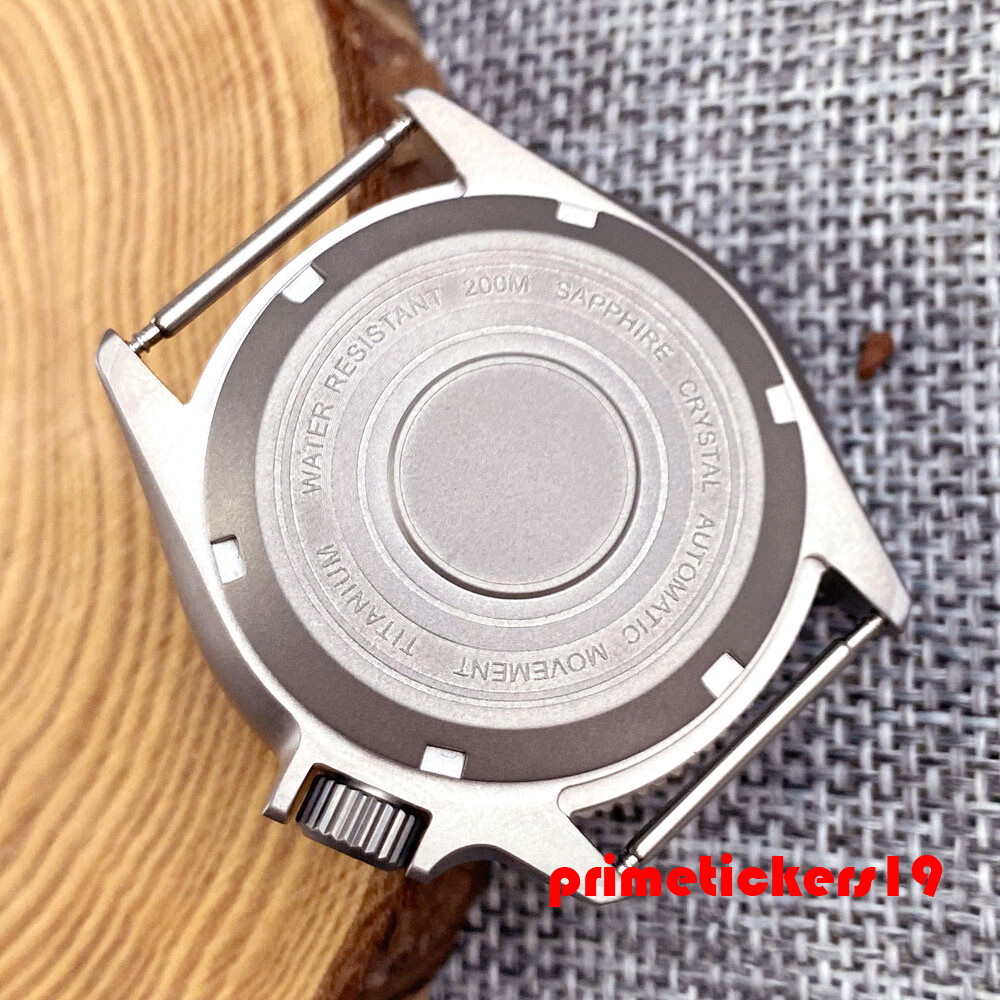 Titanium 37mm Dive Watch Case 3.8 Crown Sapphire 120 Click Bezel Fit NH35 PT5000