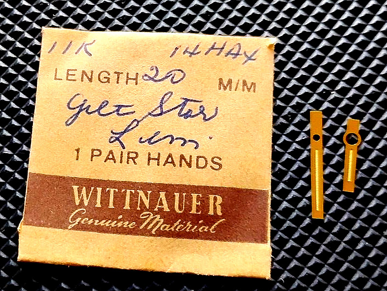 WITTNAUER 11K Watch Hands Gilt Star Rectangular watch part #14HAX Longines