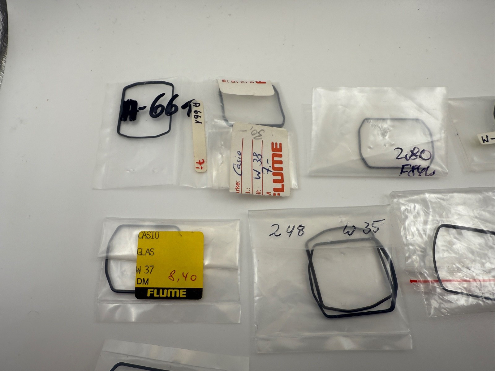 NOS Casio Watch Plexi Glass / Plastic Crystal and Gasket Lot