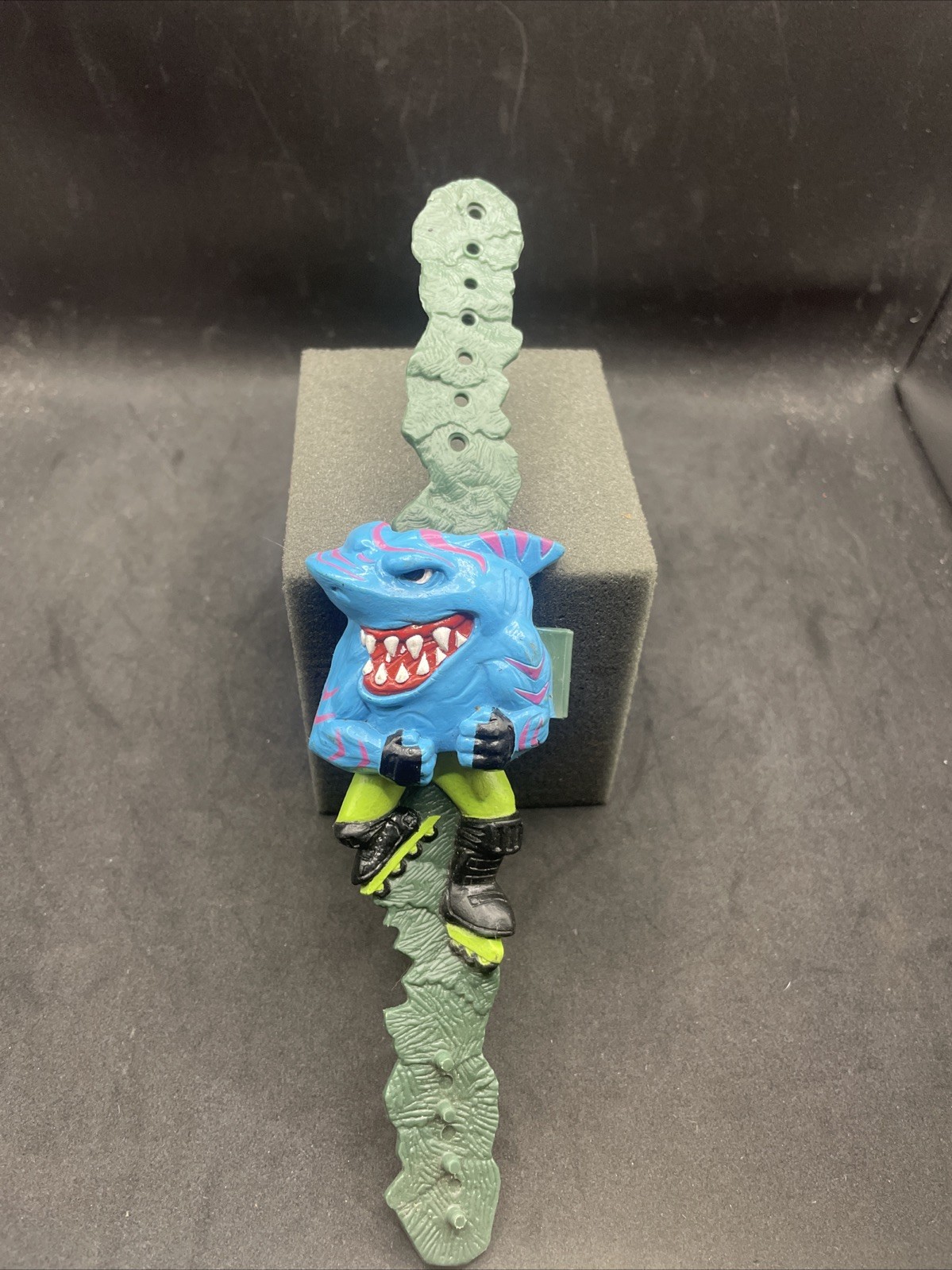 Vintage Jawsome 1995 Street Sharks Rubber Watch Band Blue Shark Watch Holder B