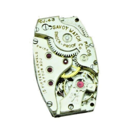 Savoy Milos CJ.43 A Michel 15 J Watch Movement 4 Adj 6.75 X 11′” = 15.3×24.8 mm