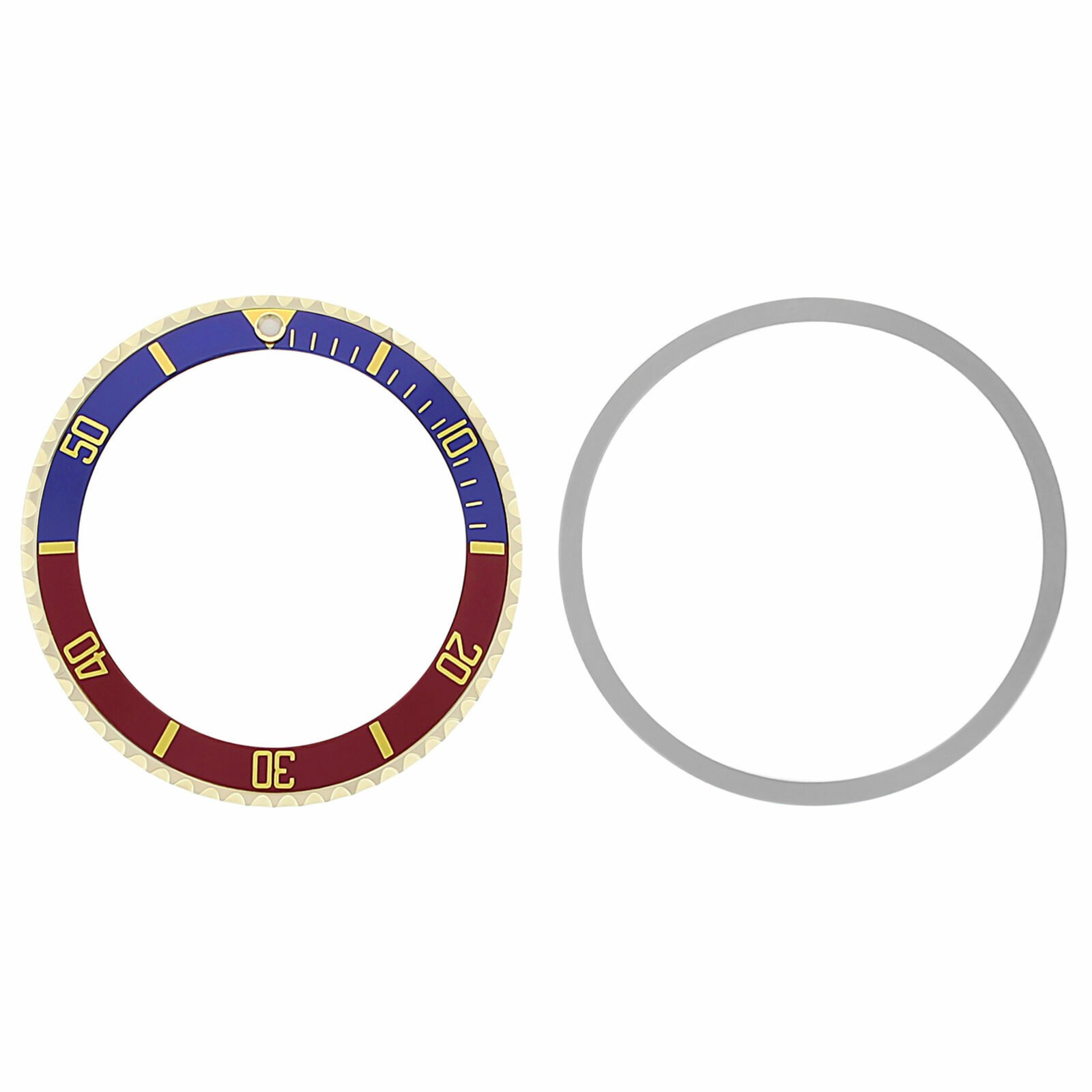 BEZEL & INSERT FOR ROLEX SUBMARINER 5508 5512 5513 1680 BLUE/RED PEPSI GOLD FONT