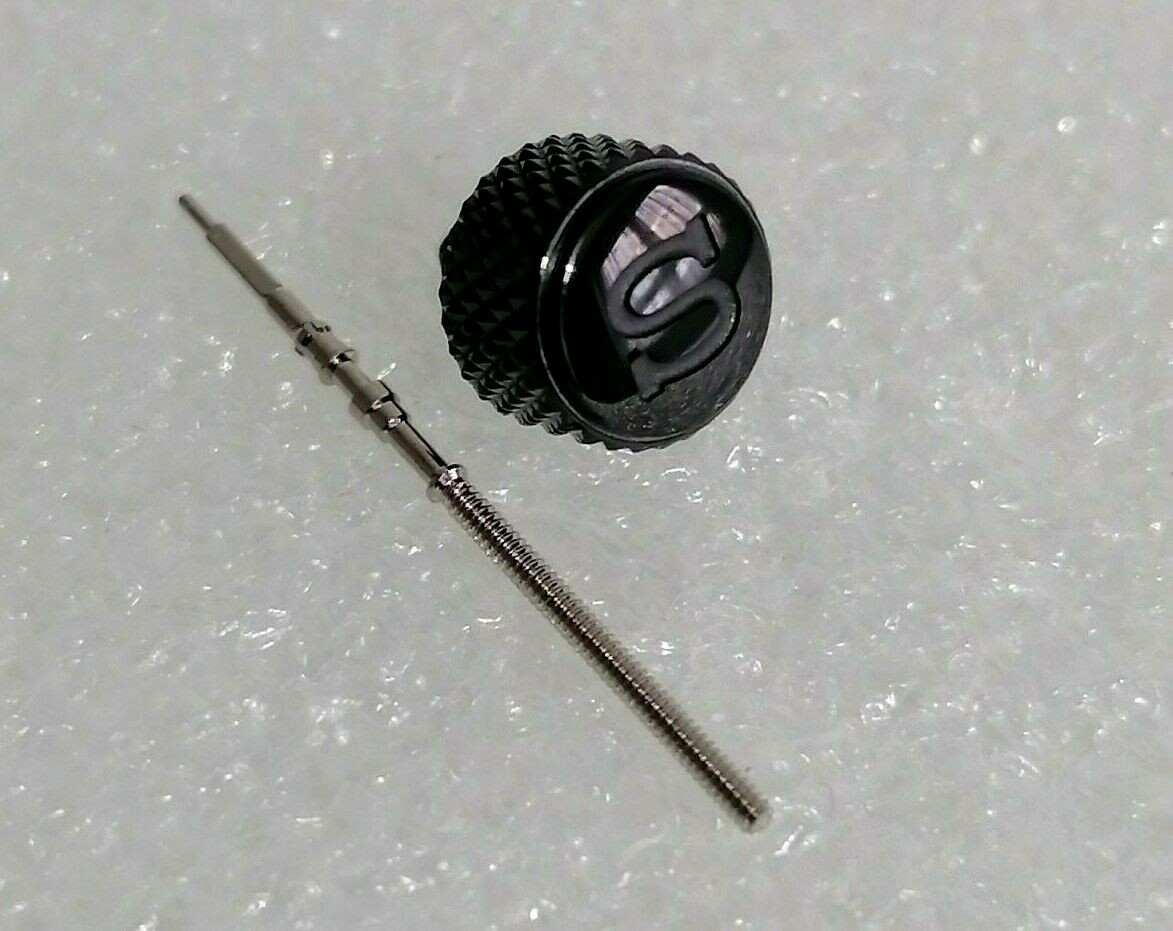 ⚫ BLACK KNURLED S CROWN AND STEM FOR SEIKO SKX007 SKX009 DIVER WATCH NH35 NH36