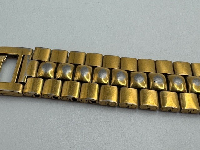 Vintage Mathey Tissot Gold Tone Watch Case and Band ONLY NO Movement