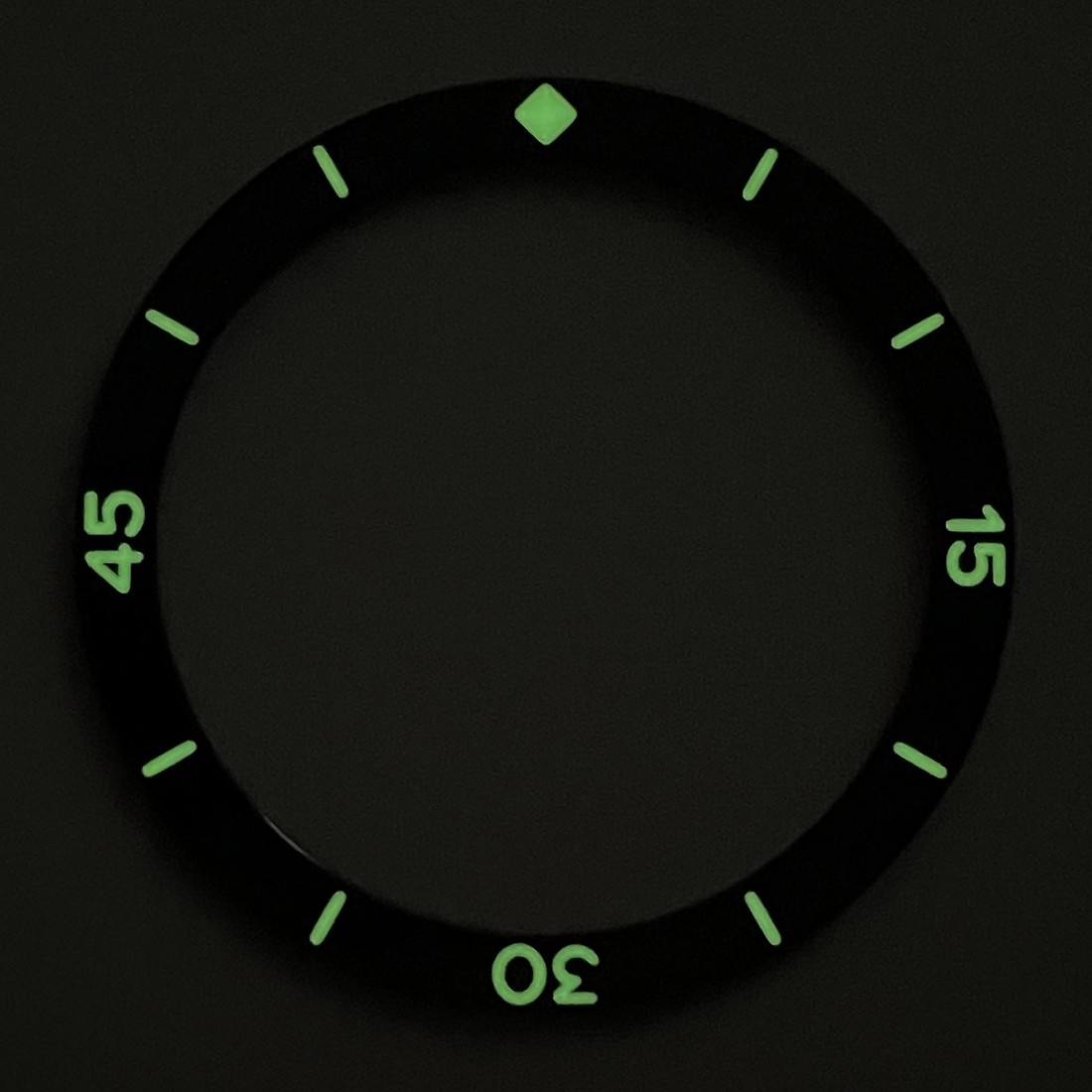 38mm Black Vintage Fathoms Flat Ceramic Bezel Insert with C3 for SKX007 SRPD