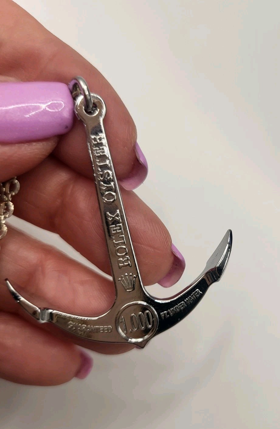 ROLEX Oyster Submariner Anchor Chain Necklace 300 Metres 1000 Ft