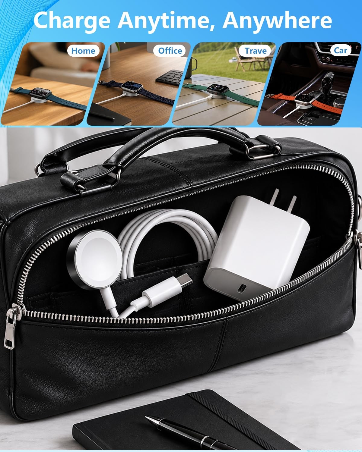 USB C Apple Watch Charger with 20W Fast Wall Block, 6FT Portable Magnetic Cha…