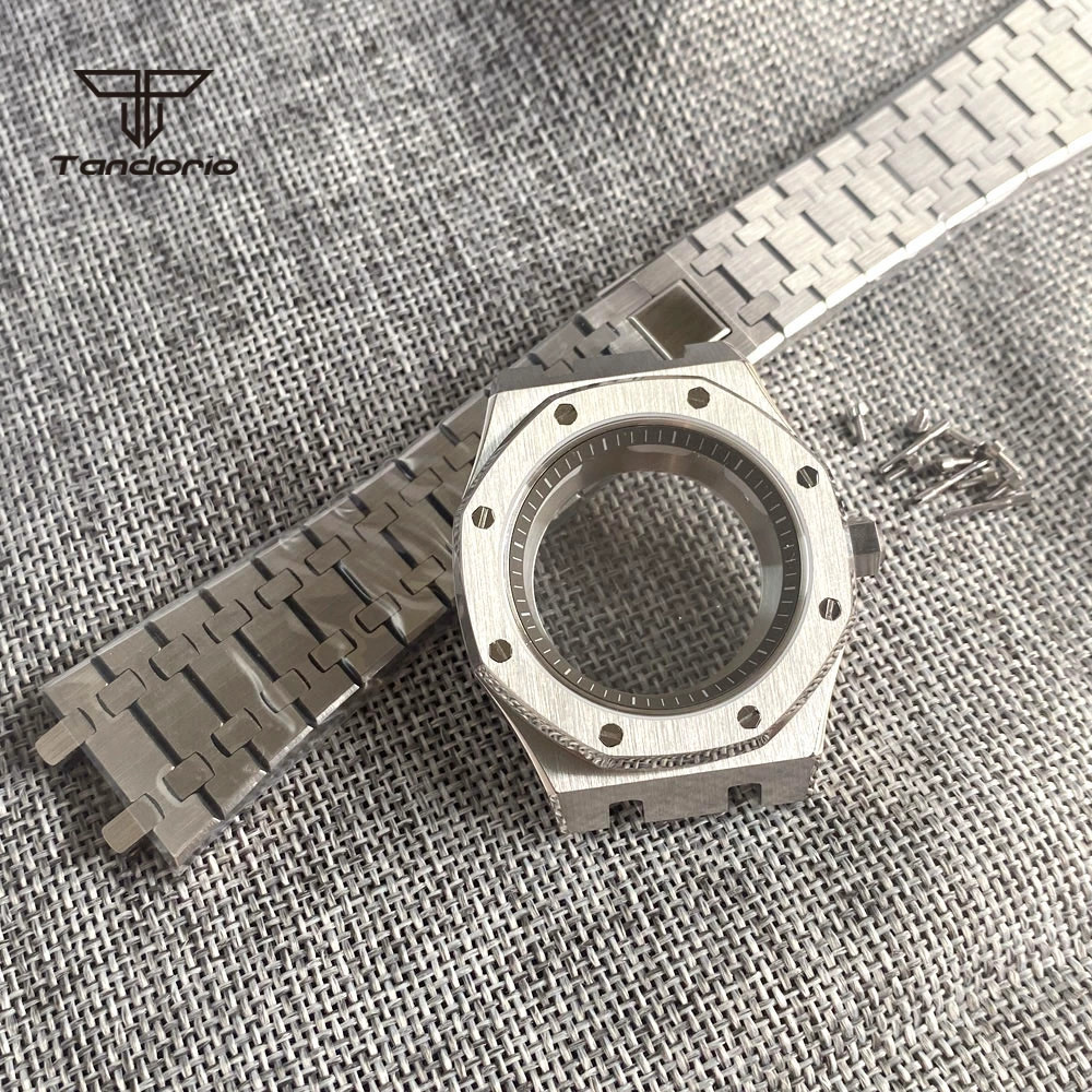 42mm Stainless Steel Watch Case Chapter Ring Sapphire Glass Fit Japan NH35 NH36