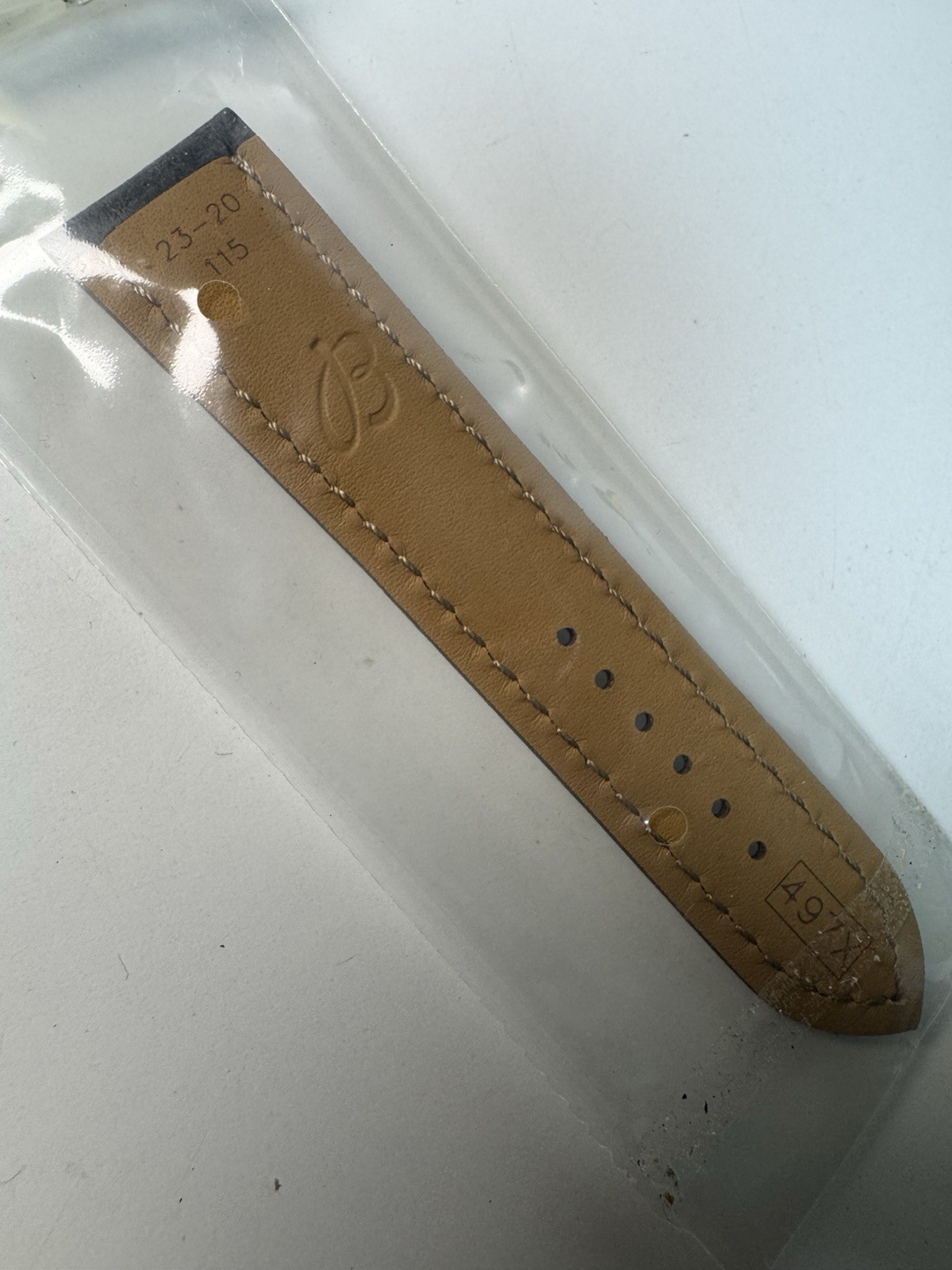 Breitling Blue Calf Leather Strap 497X 23-20mm OEM Stainless Steel Buckle NEW