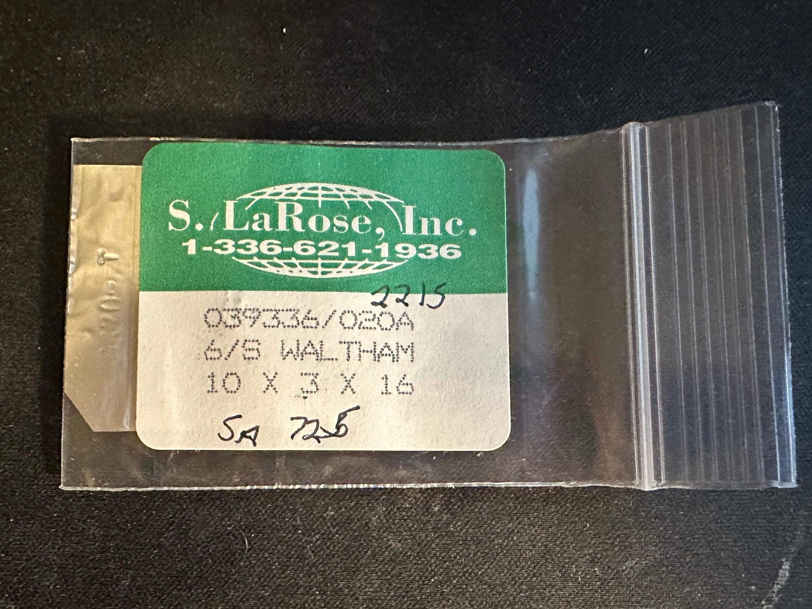 Waltham 6s Mainspring Factory No. 2215 / 2217 from S. LaRose – Alloy