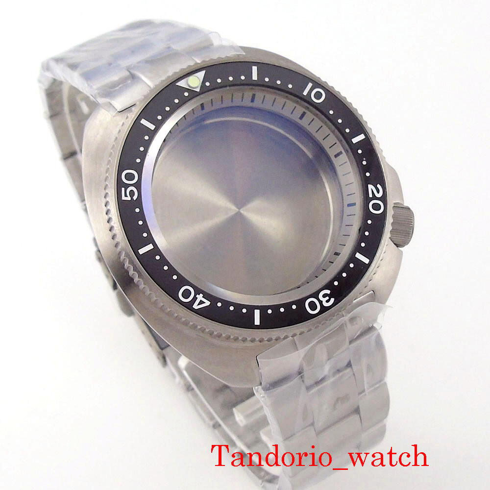 45.2mm Titanium Watch Case Sapphire Glass 200m Waterproof Fit NH35 SKX Movement