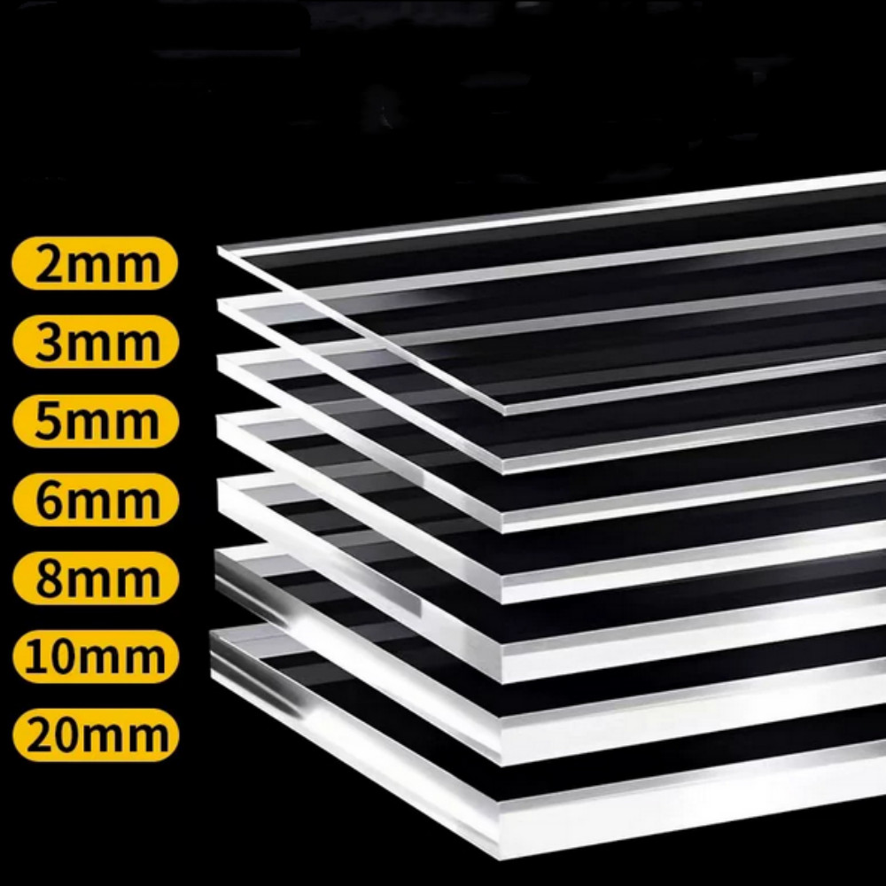 Transparent Acrylic Sheet,Hard Plexiglass Plastic Sheet, 1-25mm Thickness Option