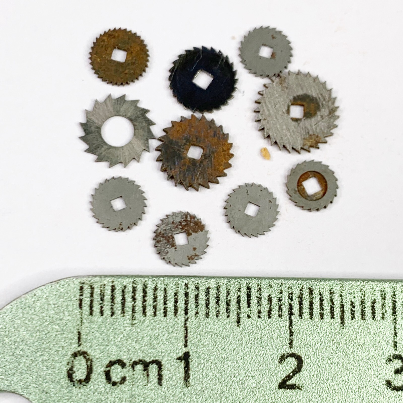 10 Ratchet Wheels Gears Steampunk Watch Saw Teeth Parts Repair Lot Silver Blue A