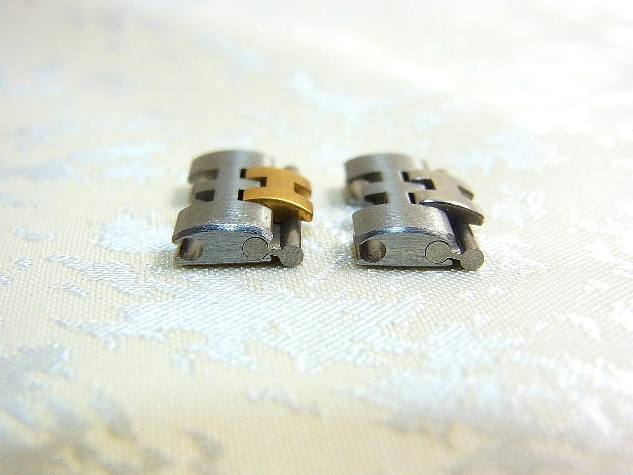 HERMES Profile 13mm Genuine Link Watch Band Bracelet Parts 2 pcs set EX