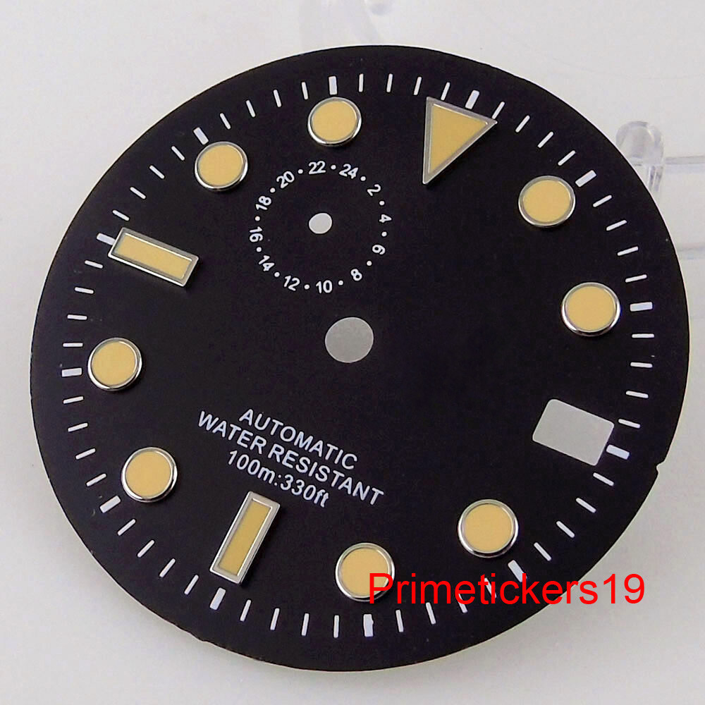 Fit NH37 Automatic Movement 29mm Luminous Watch Dial Face Date Window Spare Part
