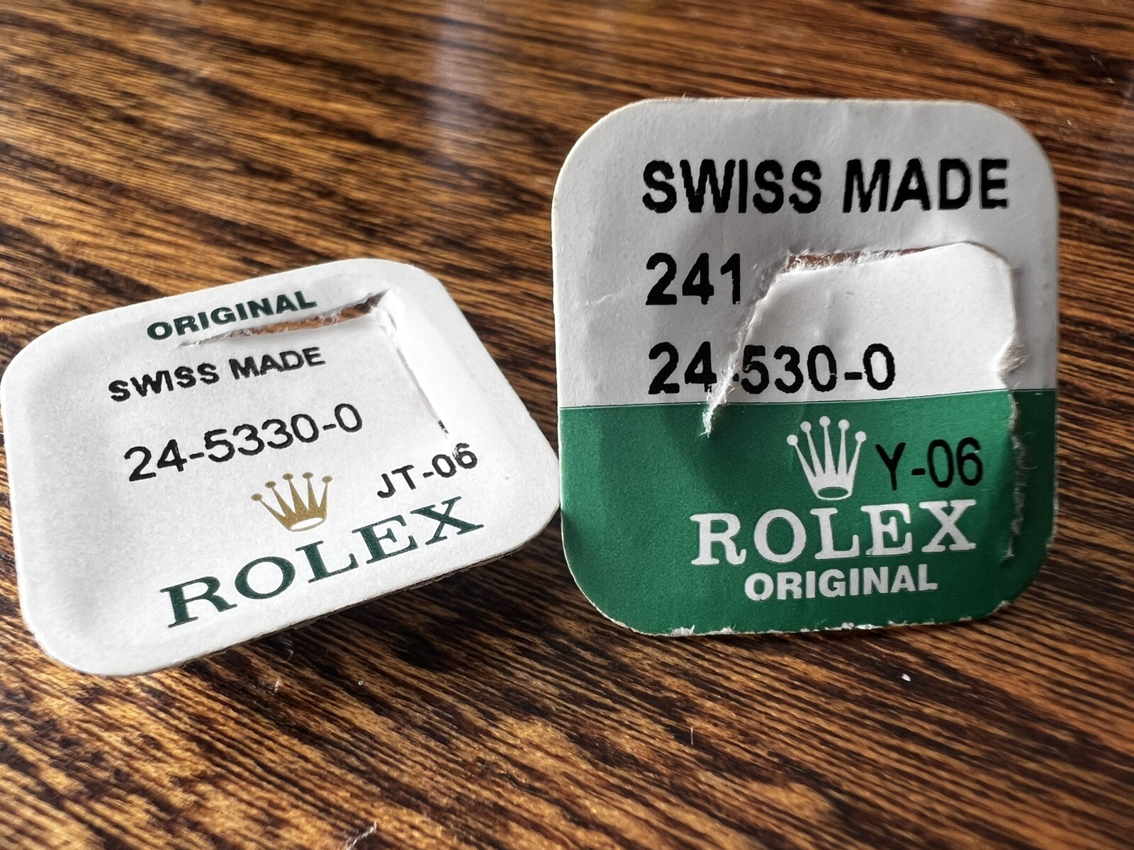 Rolex 24-530-0 Open 5mm Stainless Steel Crown and case tube 24-5330-0 open pack