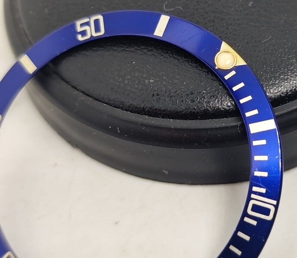 Rolex 315-16808-182 Blue Bezel Insert 16613 16618 16803 16808 Vintage Fat Font