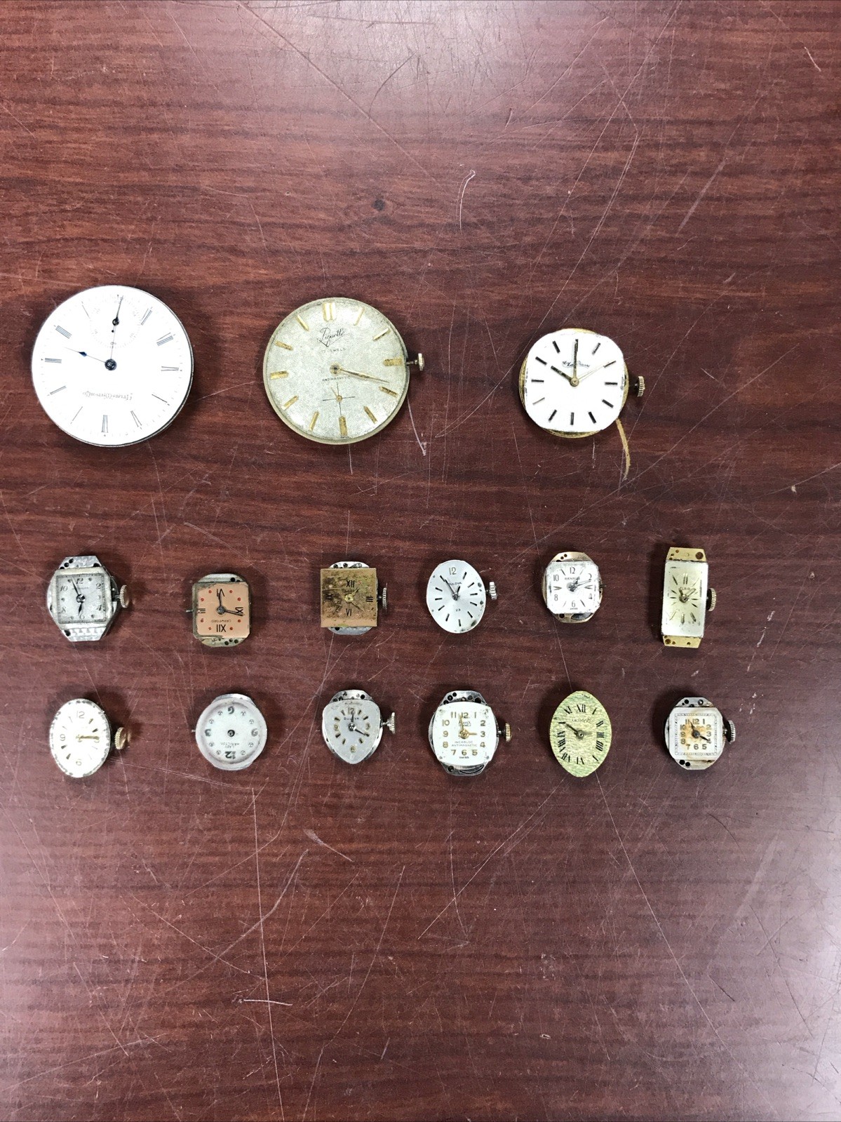 “LOT OF 15 VINTAGE WATCH MECHANISMS, FOR PARTS”