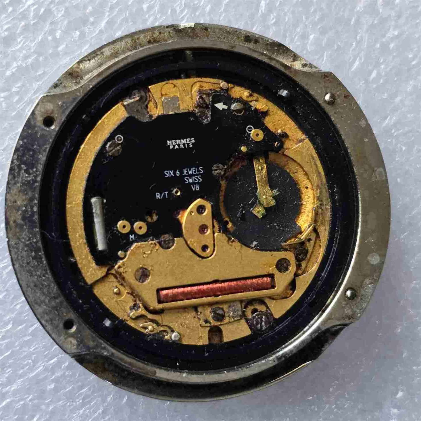 HERMES BARENIA RONDO Steel Wristwatch. Ref: BR1.710. For Parts