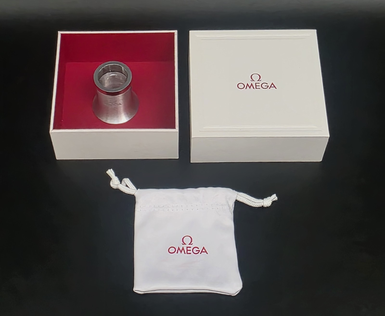 ORIGINAL OMEGA WATCH DEALER’S STAINLESS STEEL WATCHMAKER EYE LOUPE BRAND NEW