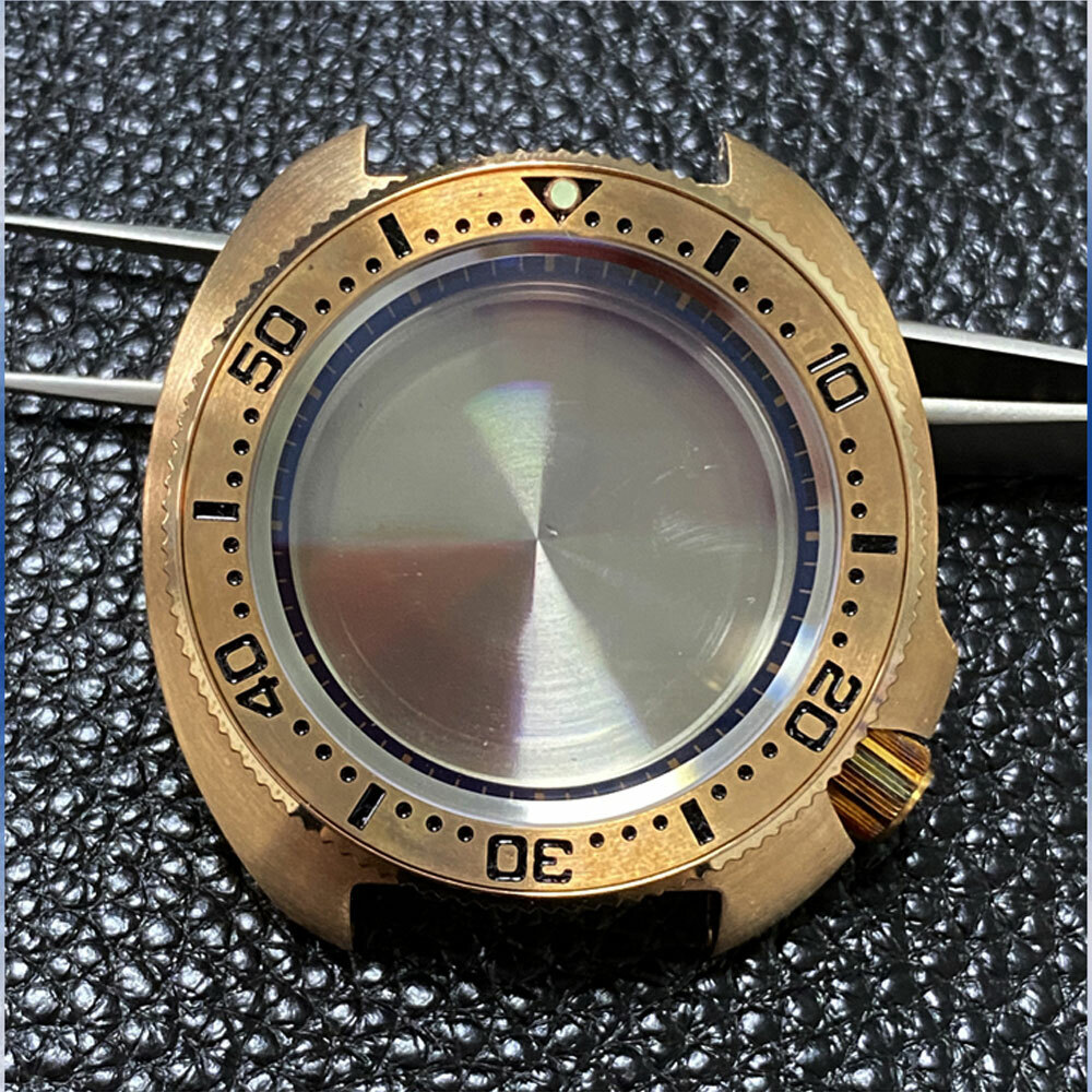 46mm Solid Bronze Diver Watch Case Sapphire 20BAR Fit NH35 NH36 Movement