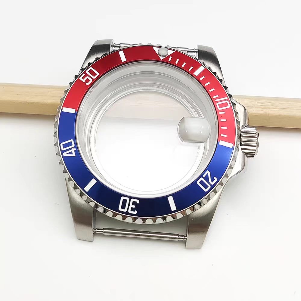 Sapphire Glass Watch Fit NH34 NH35 NH36 Case red-blue Dial Transparent Base Case