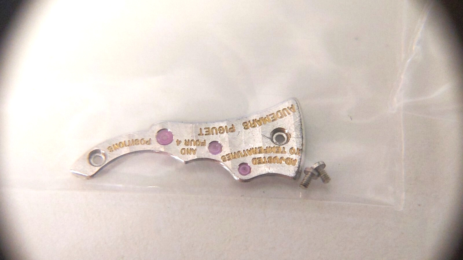 Genuine Audemars Piguet 1003 2003 bridge and 2 screws pre-owned for watch repair