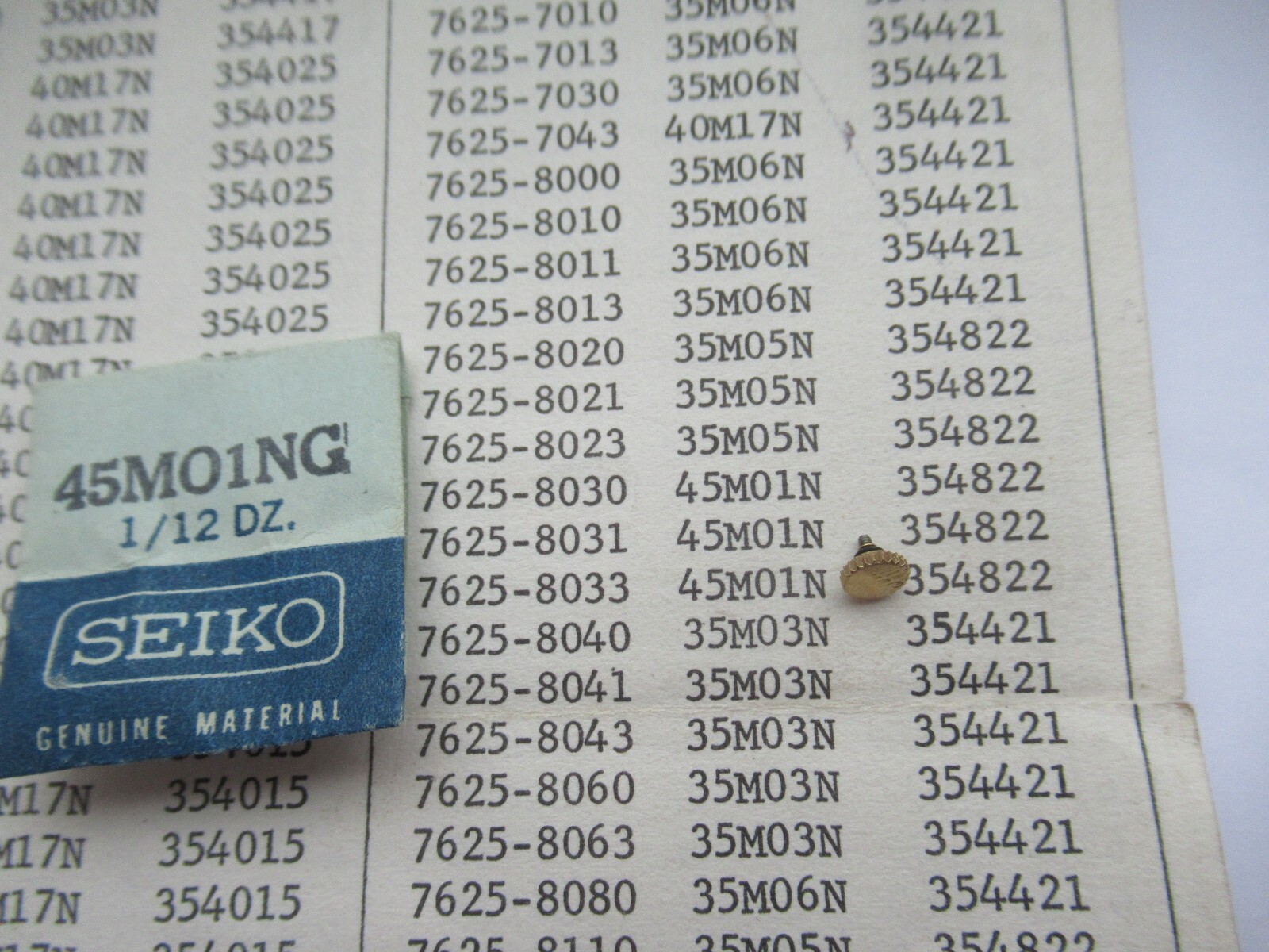Seiko Crown Genuine 7625-8030 8031 8O40 NOS See Photos Model Fitment