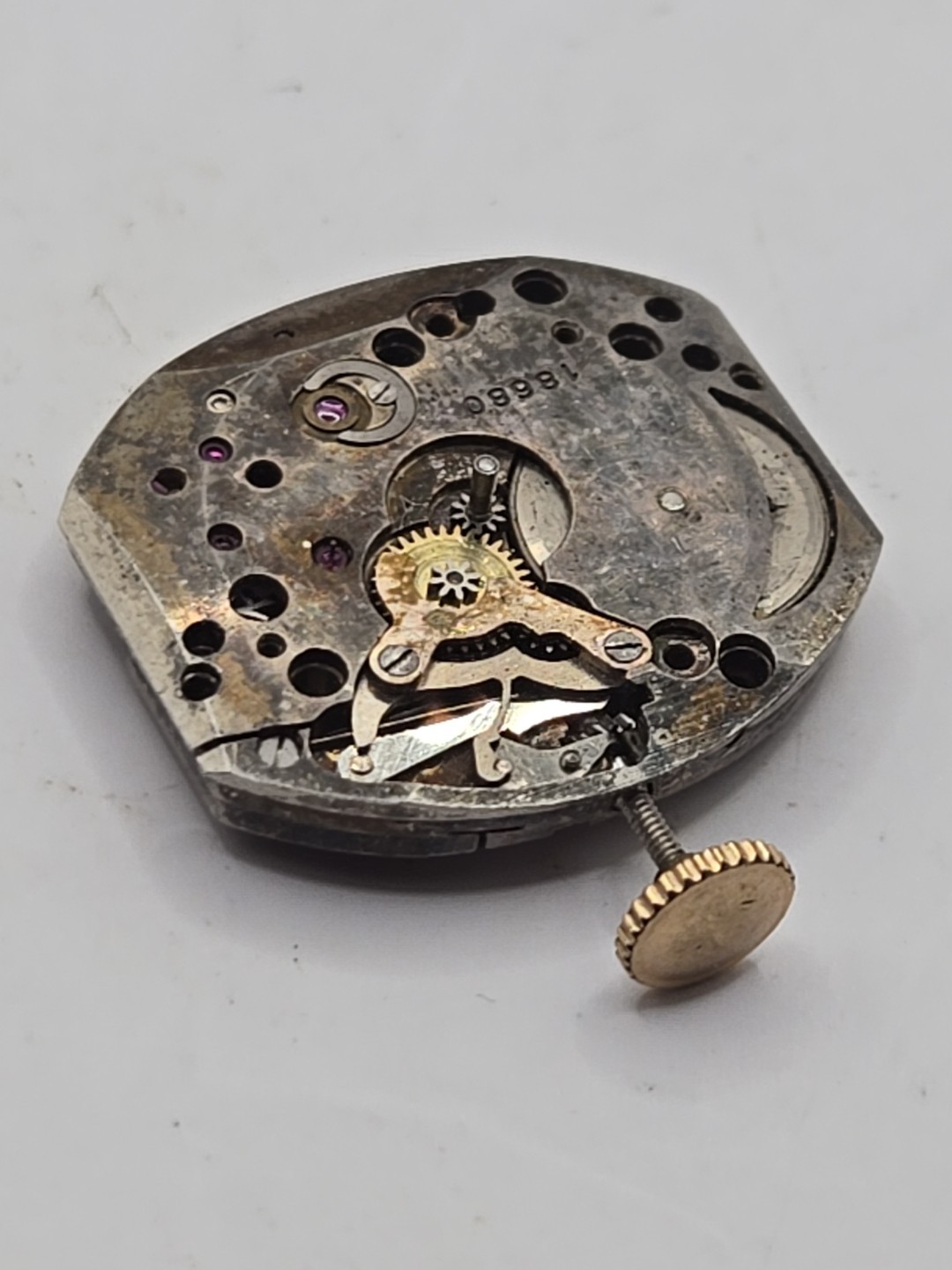 Vintage Mens Mathey Tissot Cal 404 Watch Movement Running For Repairs