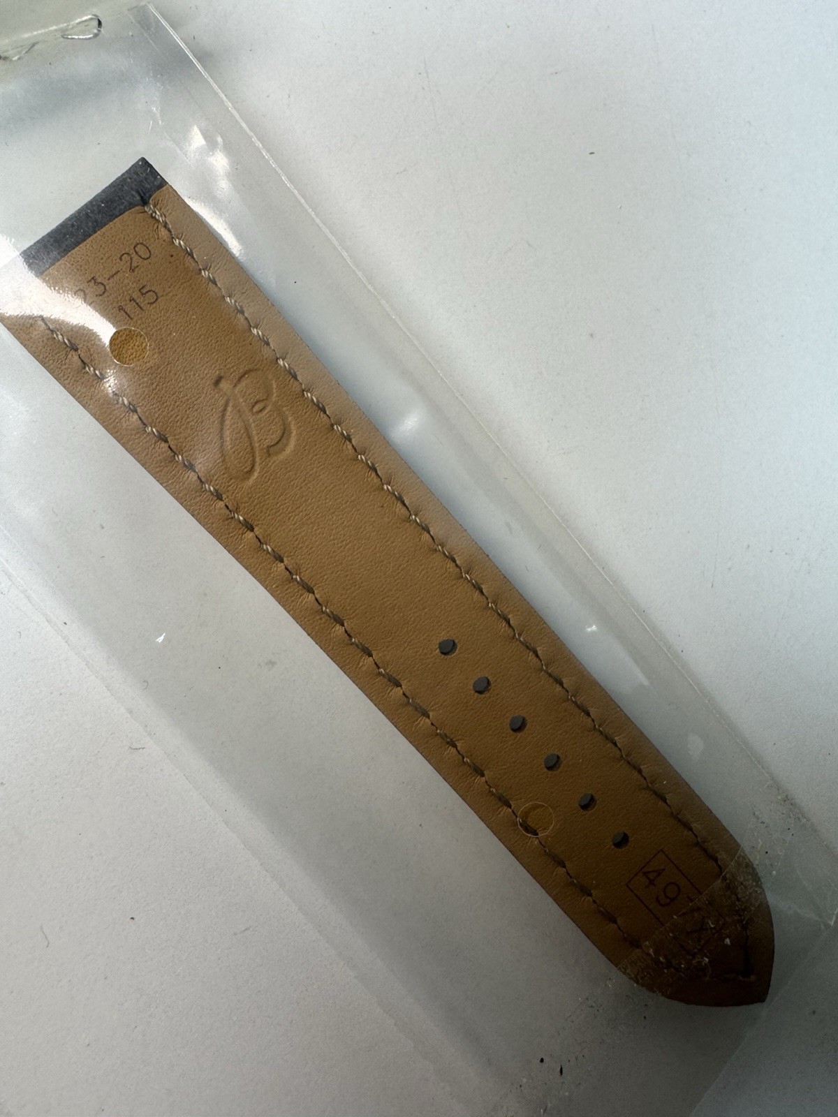 Breitling Blue Calf Leather Strap 497X 23-20mm OEM Stainless Steel Buckle NEW