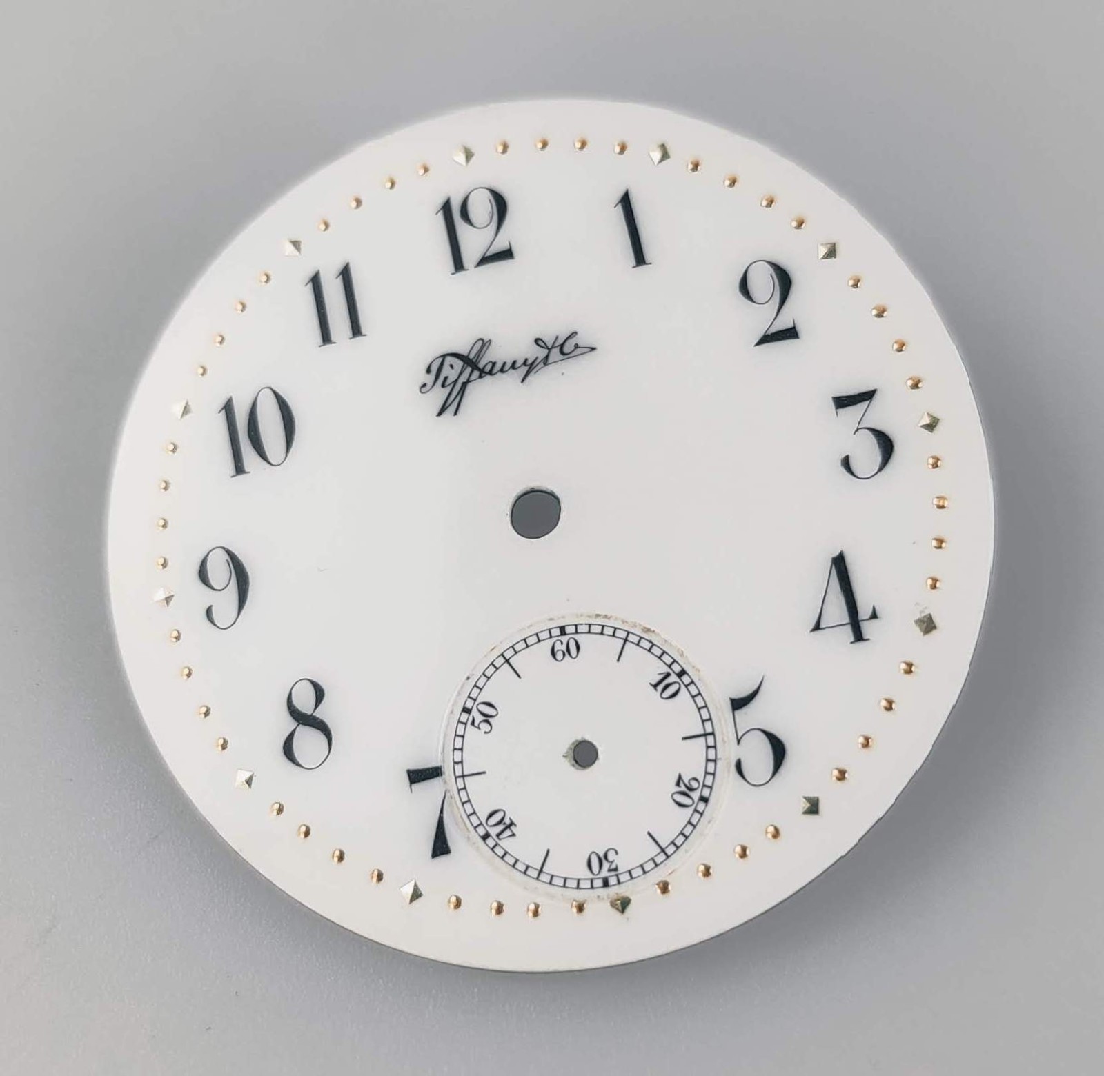 Antique Tiffany Enamel Pocket Watch Dial – 40.5mm