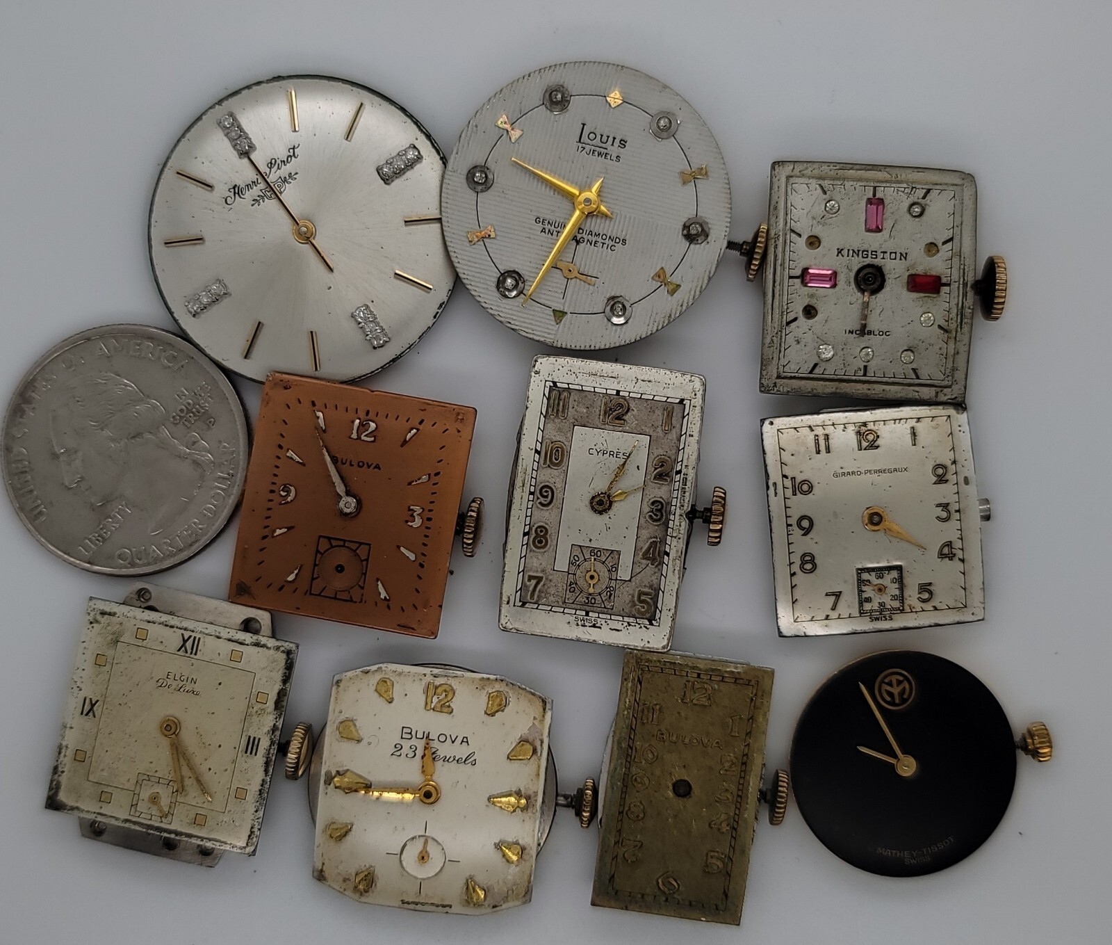 Lot Of Vintage Men’s Mechanical Watch Movements Mathey-Tissot, Girard-Perregaux