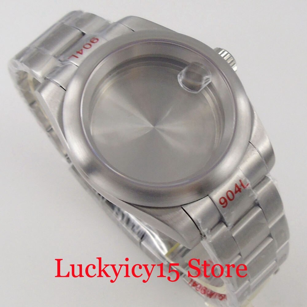 Watch Case 39MM Fit NH35A NH36A Automatic Sliver Edge Solid/Glass Glass Oyster