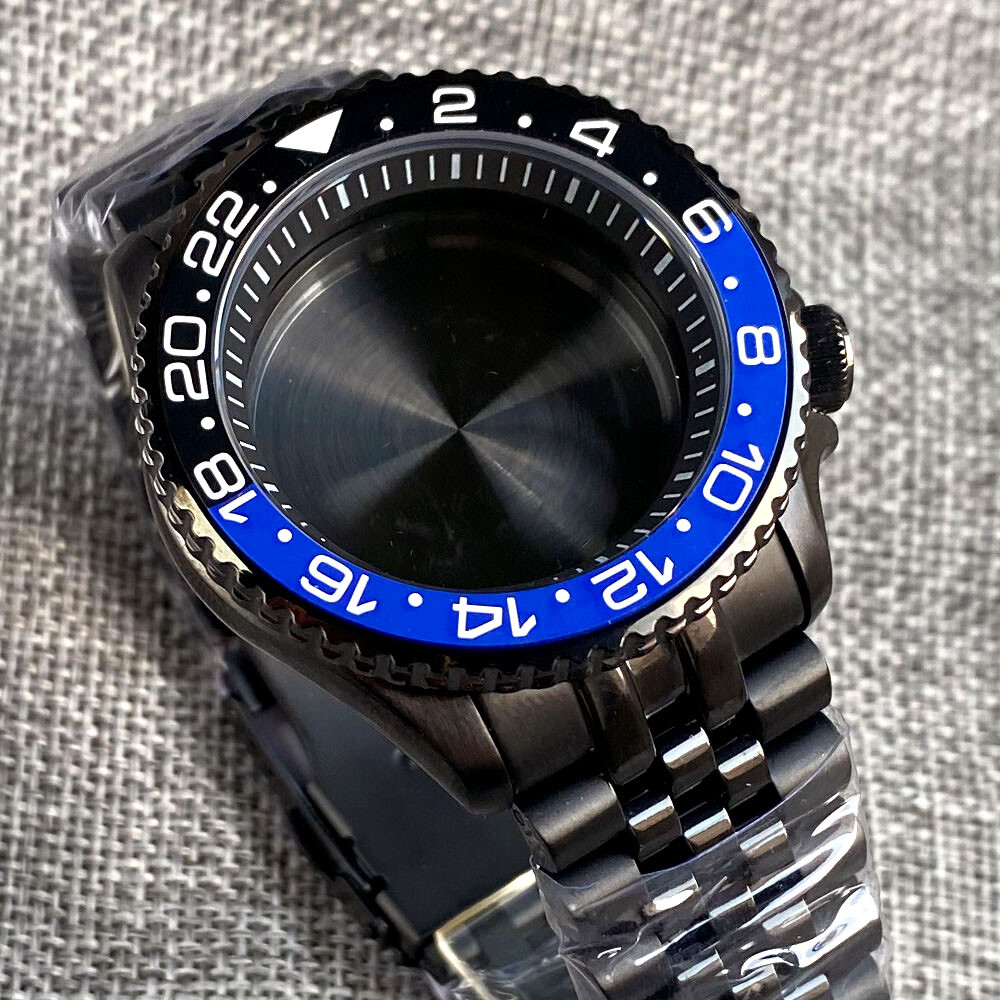 20ATM 42mm Sapphire Glass Black PVD Watch Case Fit SKX 007 NH34 NH35 NH36 2824