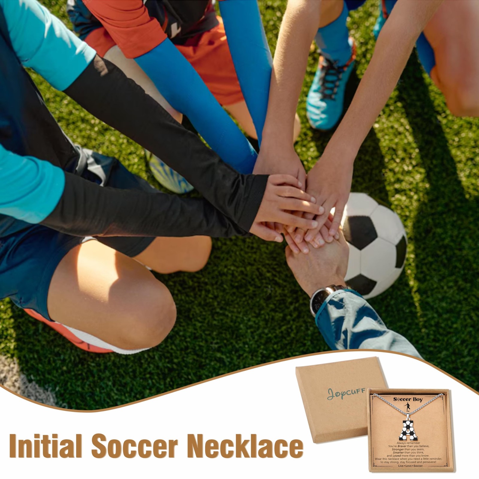 JoycuFF Soccer Gifts for Teenage A-Z Soccer Necklace for Son Grandson Players…