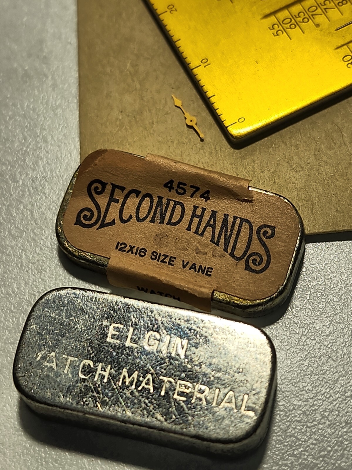 Original Elgin Factory NOS 12s Gold Vane 4547 Small Second Hand