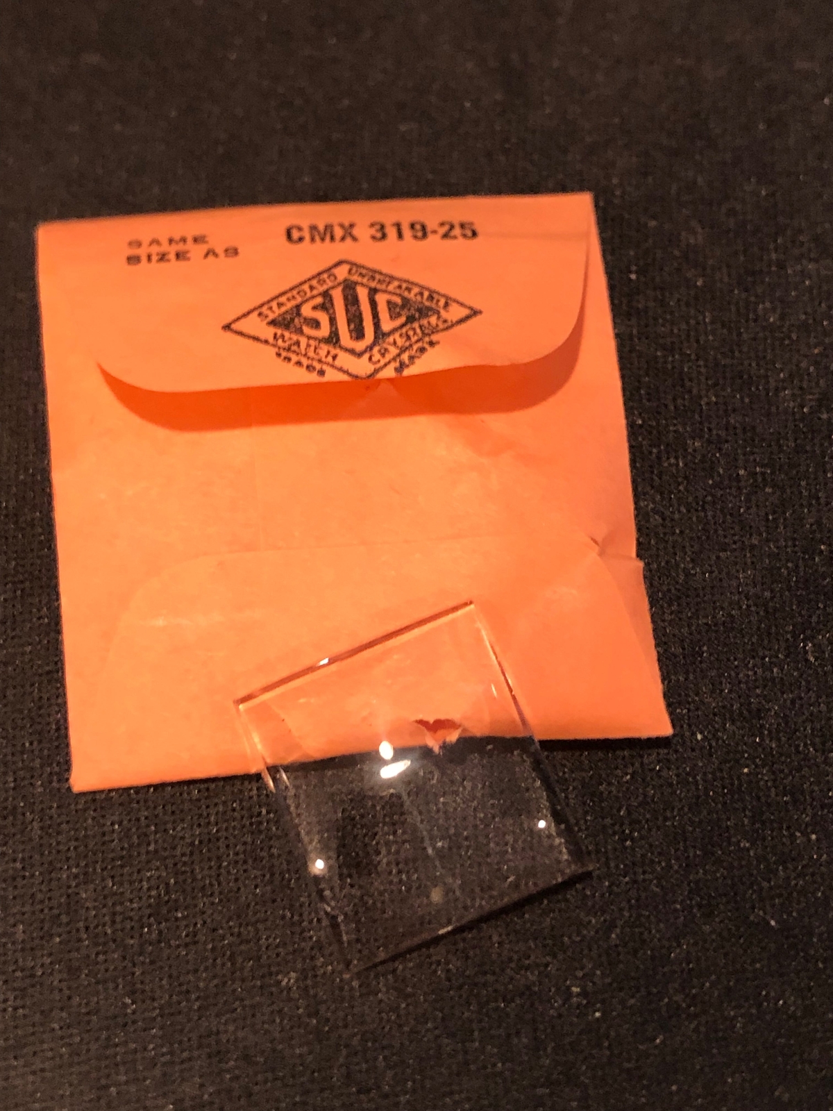 SUC Rocket Crystal RMS 122-35 for GRUEN Downing, Richie – 20.7 x 18.7mm – New
