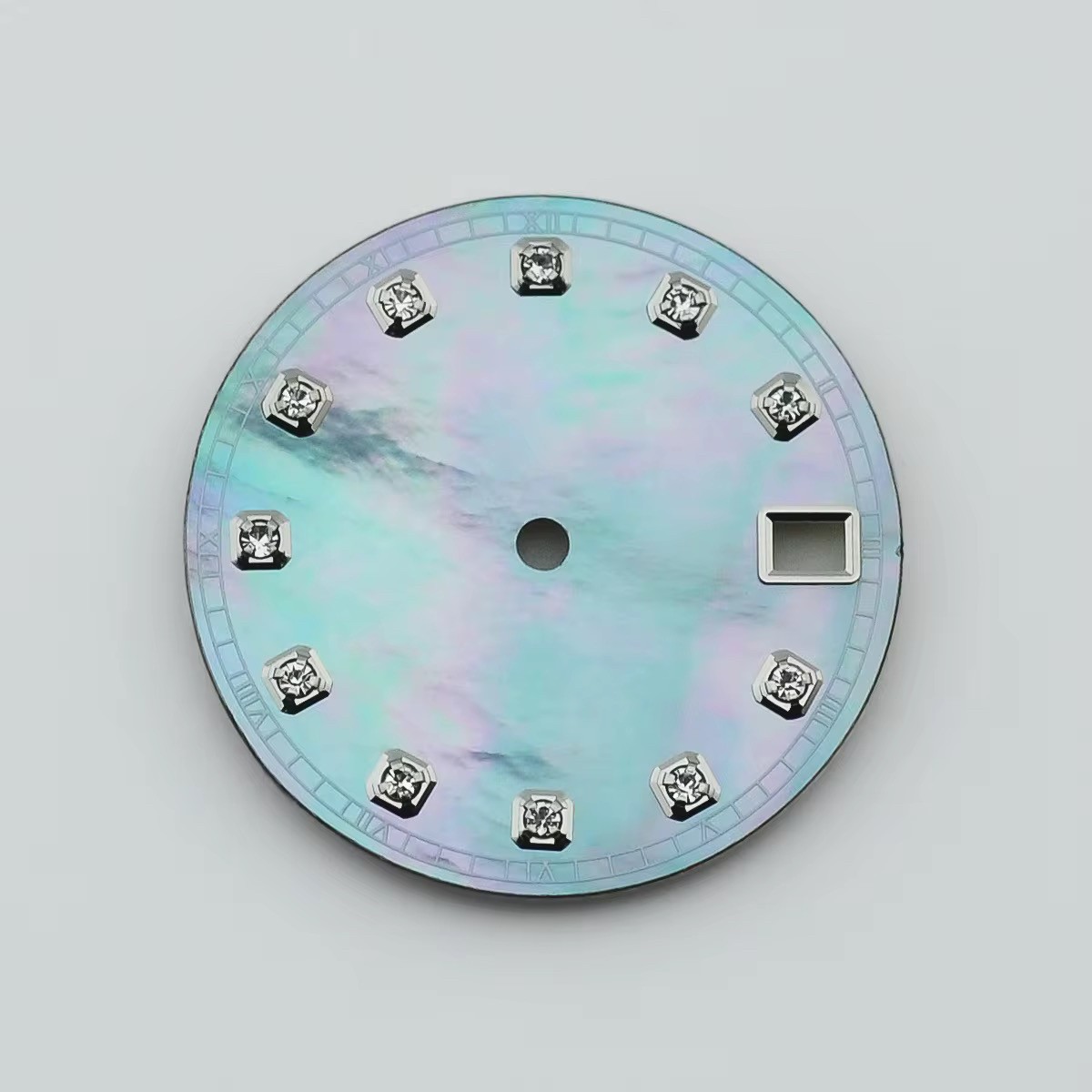 28.5mm Fritillaria Diamond Sterile Watch Dial No Lume For NH35 NH36 Movement