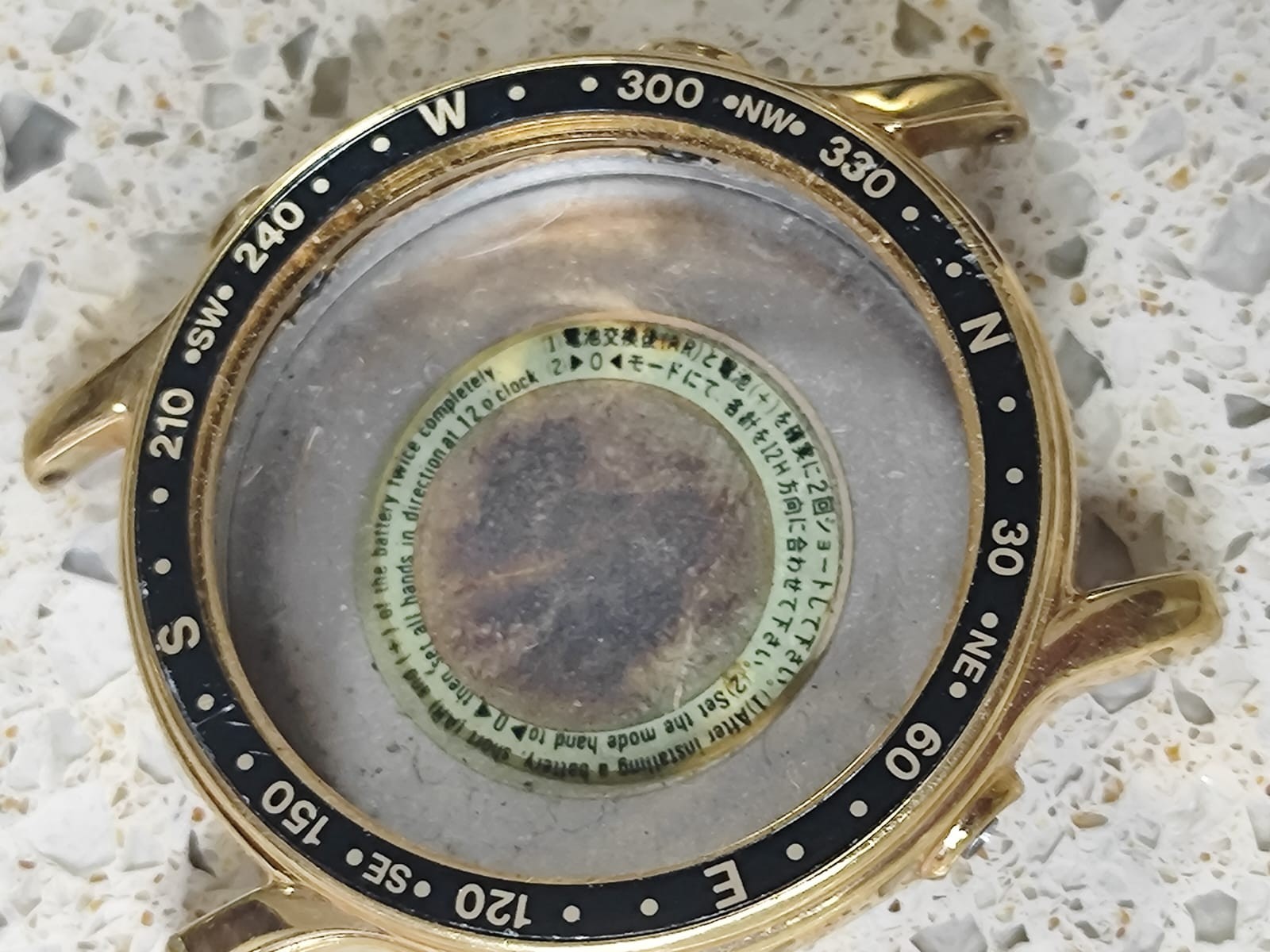 Festina 6362 CHRONOGRAPH watch CASE With Bezel 38mm Gold NOS