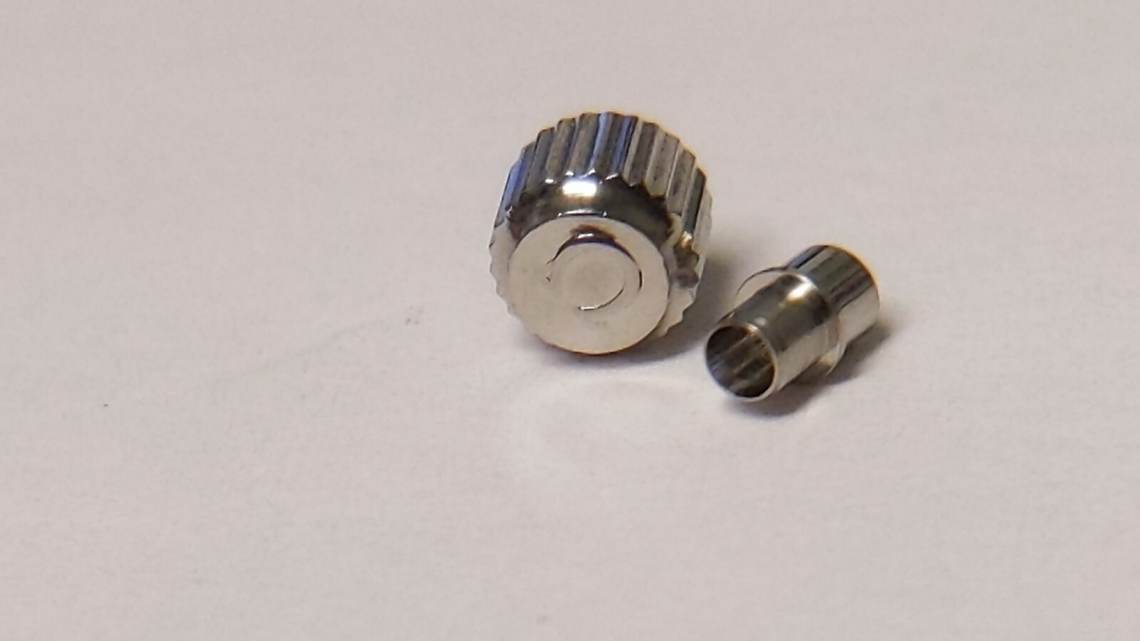 Swiss Made CROWN for OM S/S 5.2mm and tube CAV-5274W NEW
