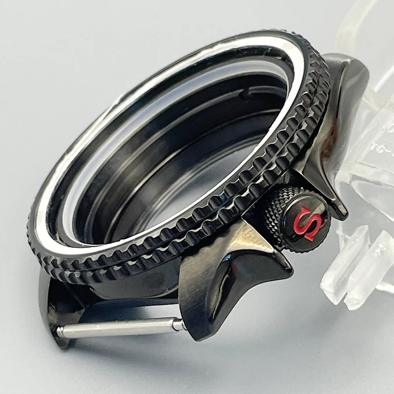 Black SKX007 Case 42mm NH35/36 Flat Sapphire Stainless Steel 22mm