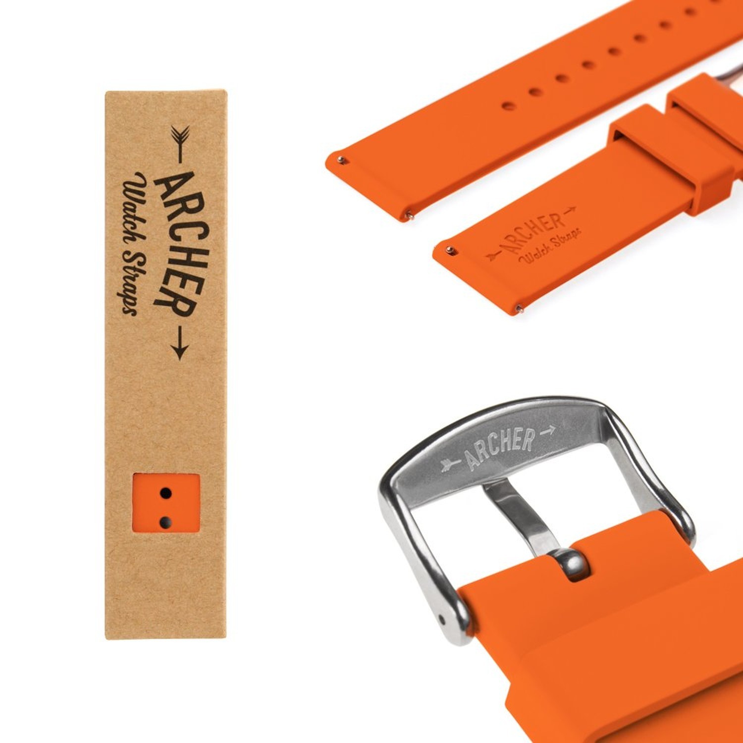 Archer Watch Straps – Soft Silicone Quick Release Watch Bands 22mm