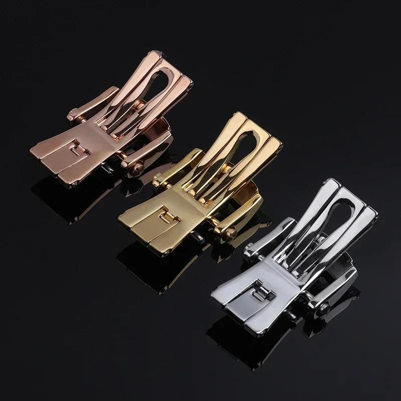 New 18mm Precision Folding Buckle Stainless Steel Clasp for Leather Rubber Strap