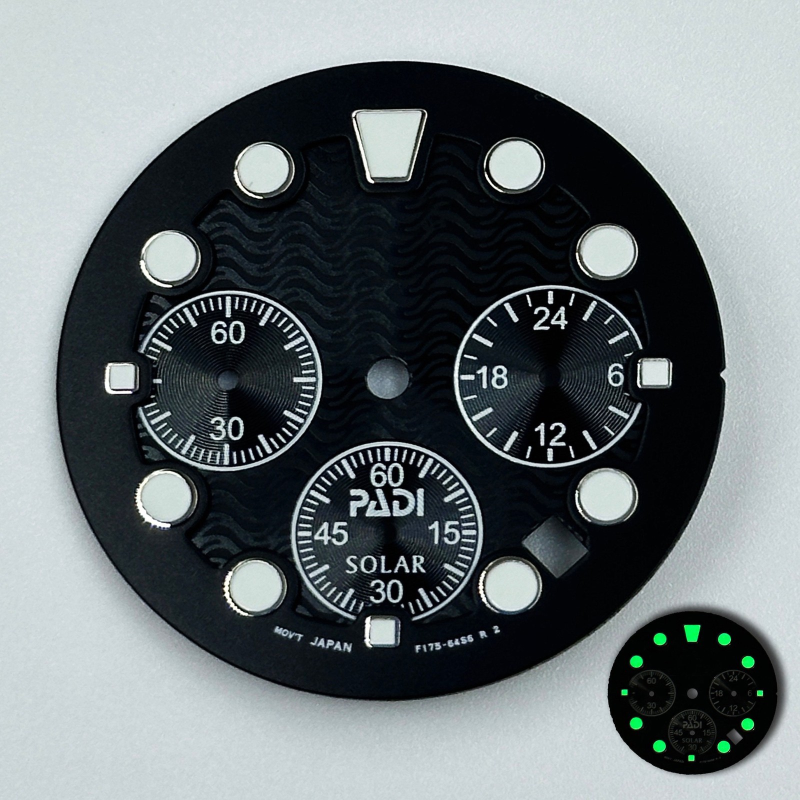 31mm Multi-functional Watch Dial Green Lume for VD53 Movement Watch Accessories