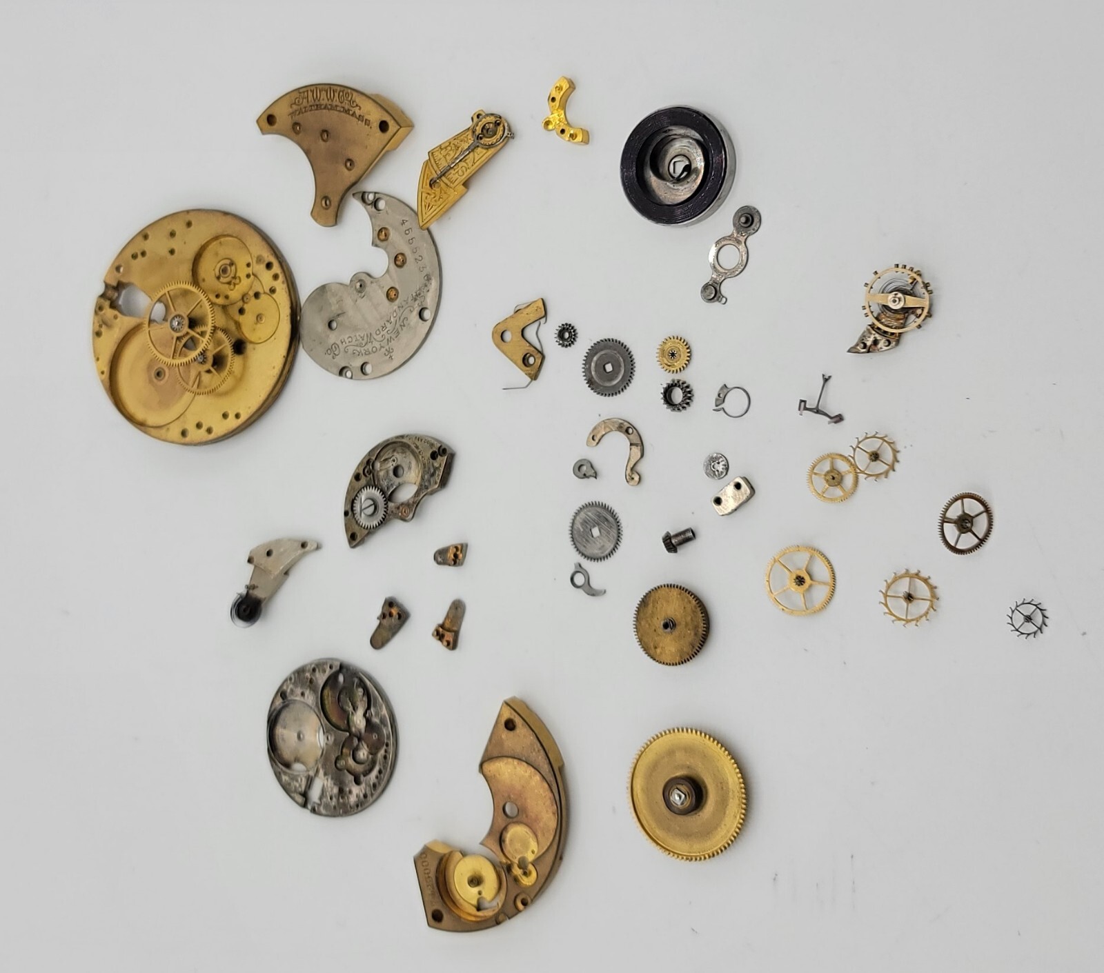 Antique Watch Parts Lot A.W.W., ROAMER, NY Standard, Patented 1888 Various Makes