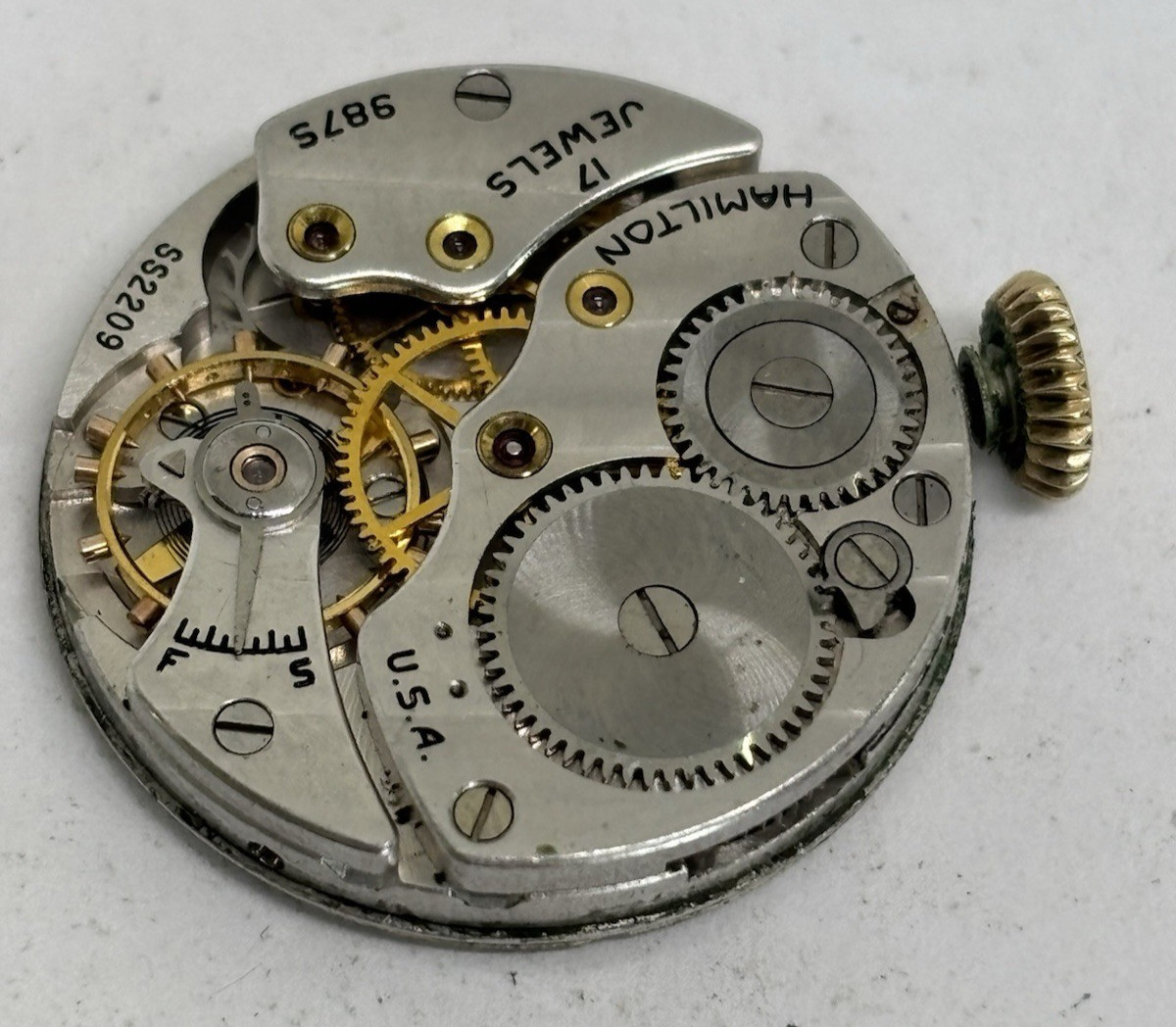 Hamilton 987s 17J Watch Movement *Not Running*